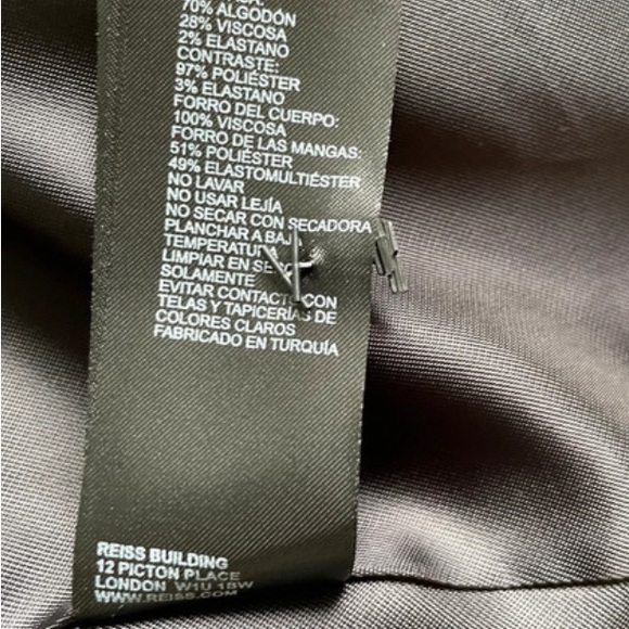 Reiss Opal Velvet Blazer Black Size 6 - Picture 8 of 11